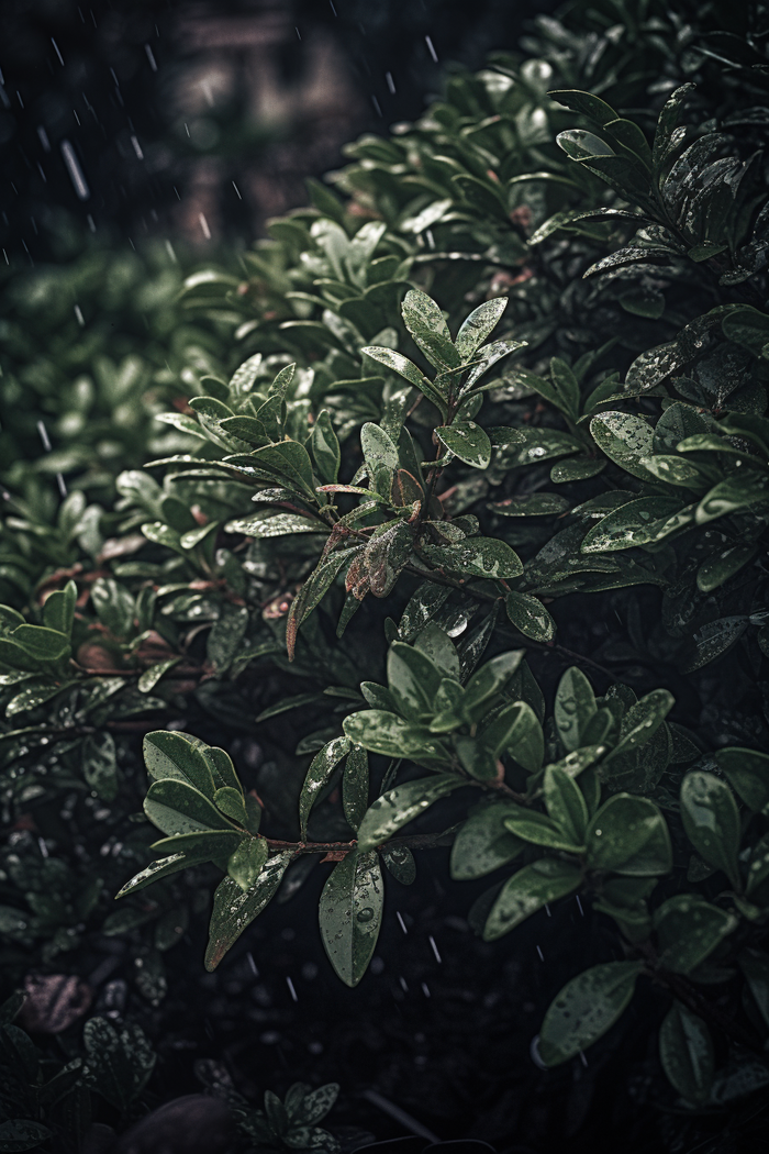 户外雨滴灌木丛摄影图数字艺术2
