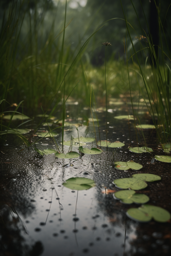 雨季的池塘摄影图数字艺术6