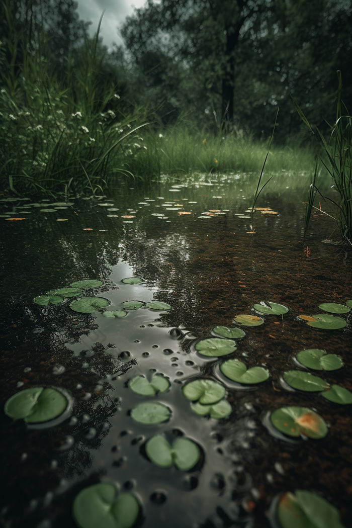 雨季的池塘摄影图数字艺术10