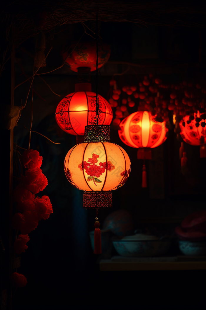 中国喜庆灯笼摄影图数字艺术16
