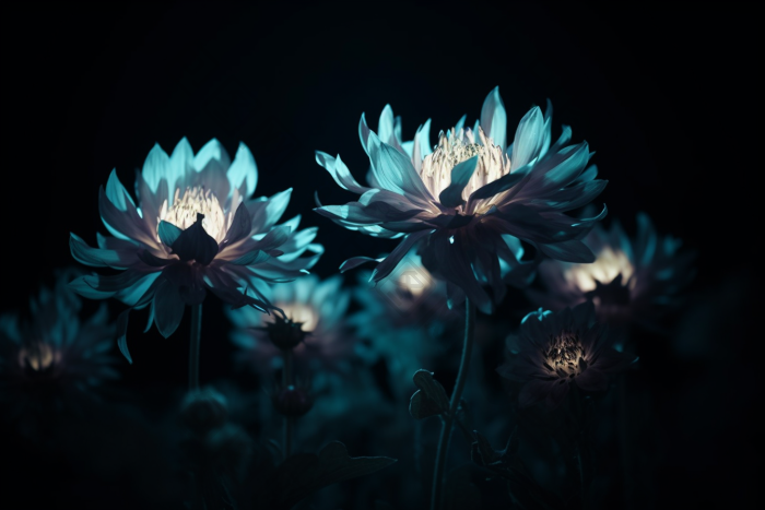 花朵发光夜晚荧光花摄影图图片-包图网