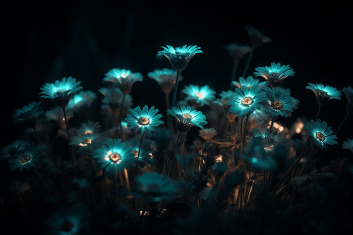 花朵发光夜晚荧光花摄影图图片-包图网