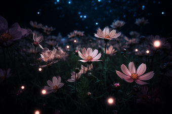花朵发光夜晚荧光花摄影图16