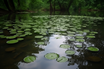 涟漪池塘多雨的季节水面波纹摄影图1