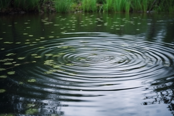 涟漪池塘多雨的季节水面波纹摄影图15