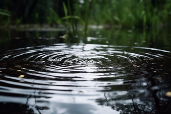 涟漪池塘多雨的季节水面波纹摄影图13