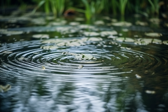 涟漪池塘多雨的季节水面波纹摄影图17