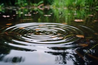 涟漪池塘多雨的季节水面波纹摄影图11