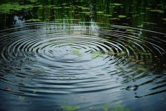 涟漪池塘多雨的季节水面波纹摄影图14