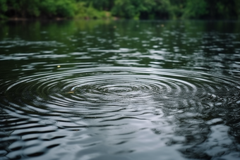 涟漪池塘多雨的季节水面波纹摄影图10