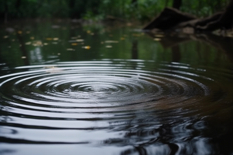 涟漪池塘多雨的季节水面波纹摄影图5