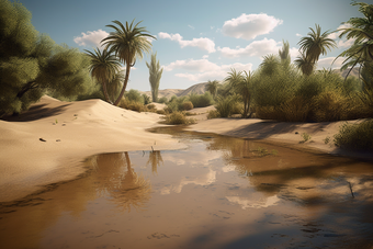 沙漠绿洲沙漠<strong>水源</strong>植物荒地摄影图16