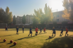 踢足球小学生运动游戏操场玩耍快乐摄影图6
