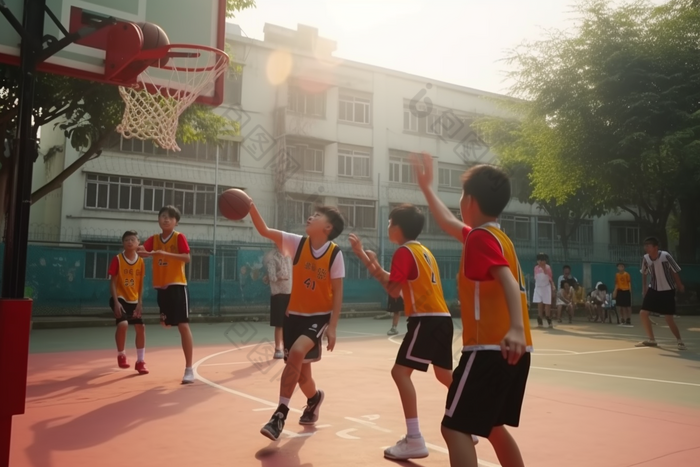 操场学生打篮球运动锻炼阳光活动摄影图2