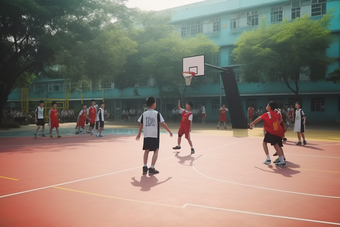 操场学生打篮球运动锻炼阳光活动摄影图11
