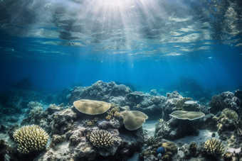 珊瑚海洋生活海底清澈的水海底世界摄影图18