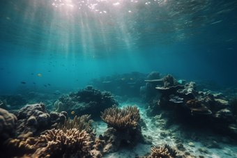 珊瑚海洋生活海底清澈的水海底世界摄影图16