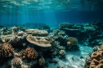 珊瑚海洋生活海底清澈的水海底世界摄影图9