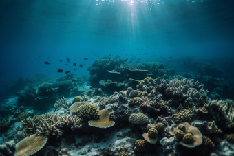 珊瑚海洋生活海底清澈的水海底世界摄影图13