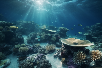 珊瑚海洋生活海底清澈的水海底世界摄影图11
