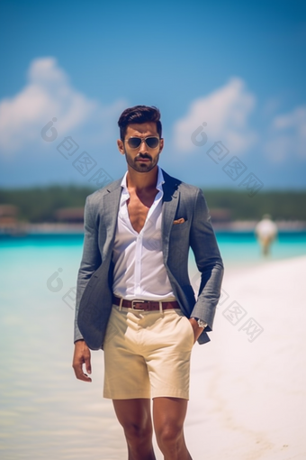 男人亚洲<strong>马尔代夫</strong>海滩沙滩旅行摄影摄影图22