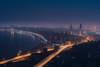 夜晚城市夜景都市灯光高楼大厦摄影图2