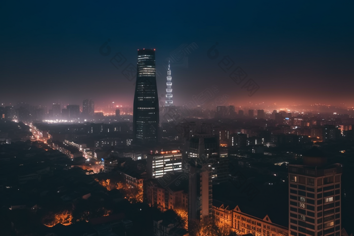 夜晚城市夜景都市灯光高楼大厦摄影图27