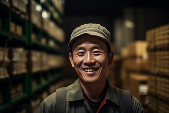 仓库工人职业管理员微笑工人肖像摄影图10
