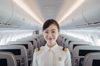 空姐乘务员<strong>飞机</strong>航班职业肖像摄影图28