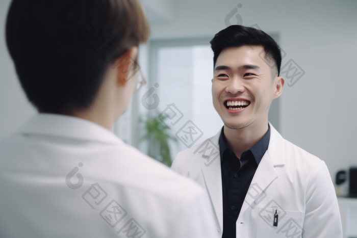 医生诊所微笑治疗治愈肖像摄影图图片-包图网