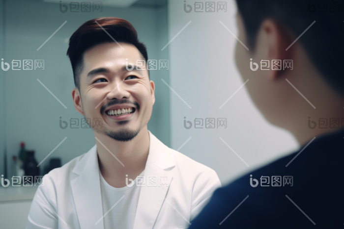 医生诊所微笑治疗治愈肖像摄影图图片-包图网
