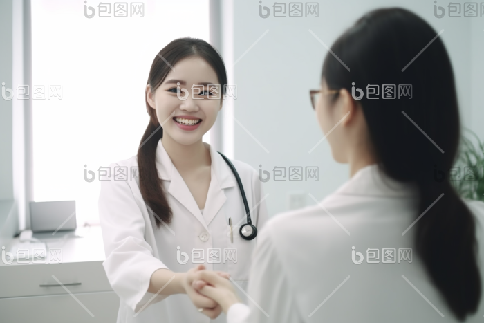 医生诊所微笑治疗治愈肖像摄影图图片-包图网