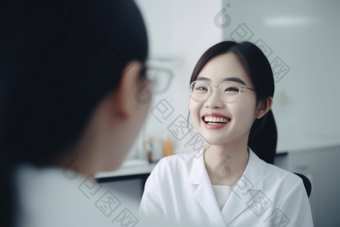 医生诊所微笑治疗治愈肖像摄影图图片-包图网
