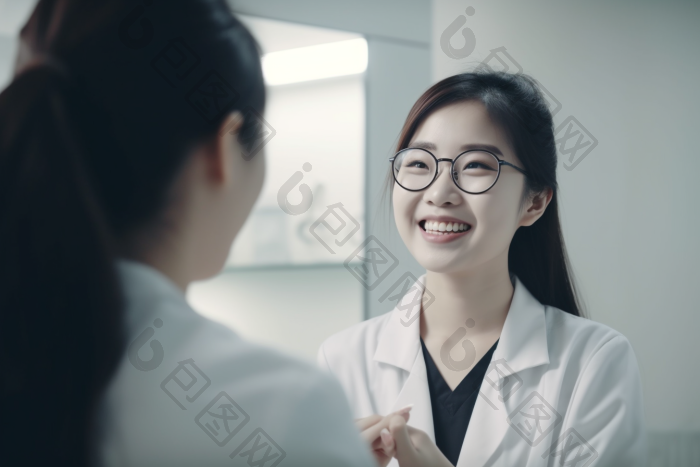 医生诊所微笑治疗治愈肖像摄影图图片-包图网