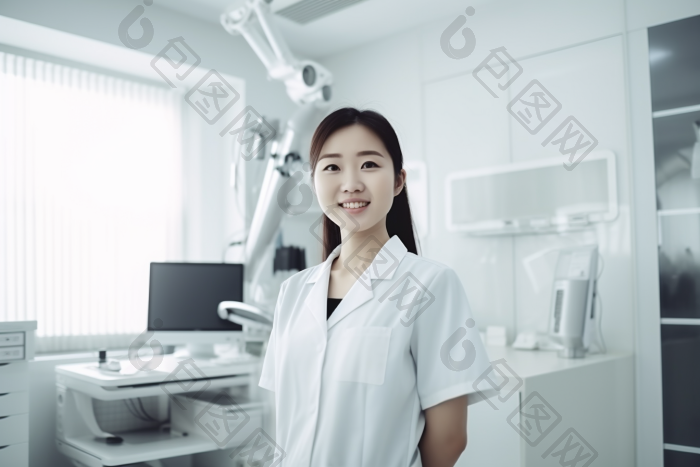医生诊所微笑治疗治愈肖像摄影图图片-包图网