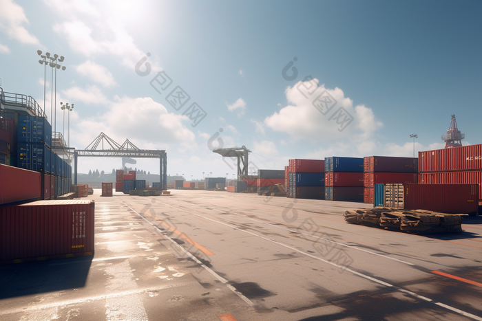 码头集装箱运输物流贸易往来摄影图23