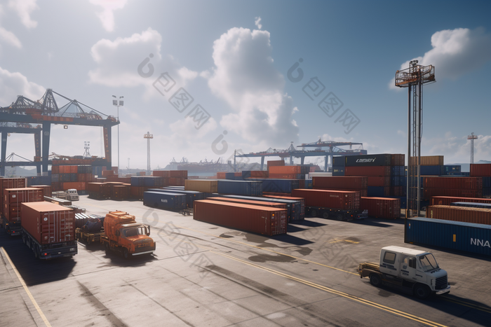 码头集装箱运输物流贸易往来摄影图34