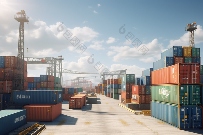 码头集装箱运输物流贸易往来摄影图33