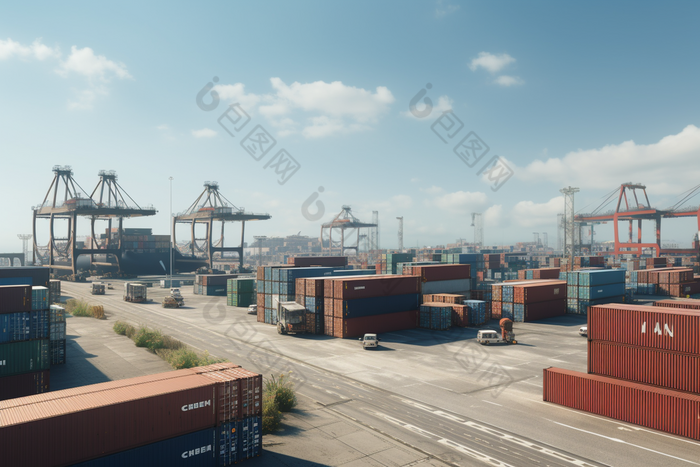码头集装箱运输物流贸易往来摄影图32