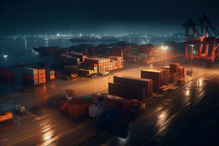 码头集装箱运输物流贸易往来摄影图13