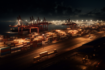 码头<strong>集装箱运输</strong>物流贸易往来摄影图5