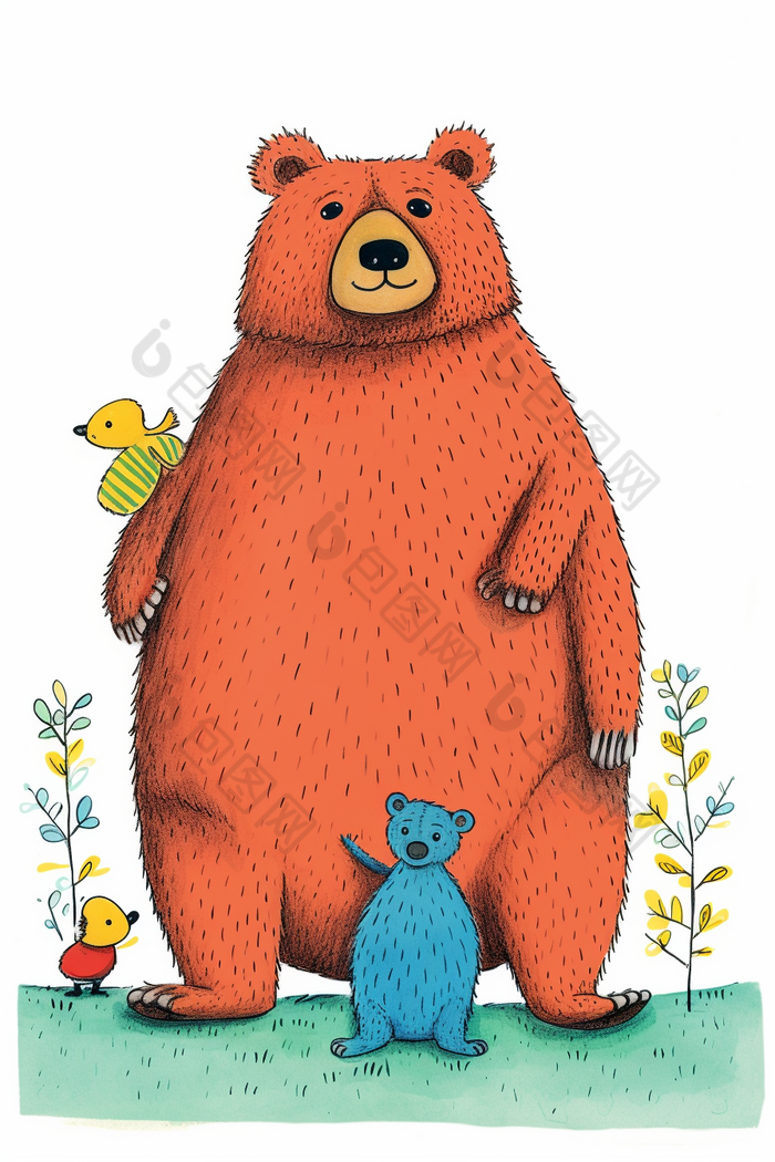 儿童绘本小熊的书插画图片-包图网