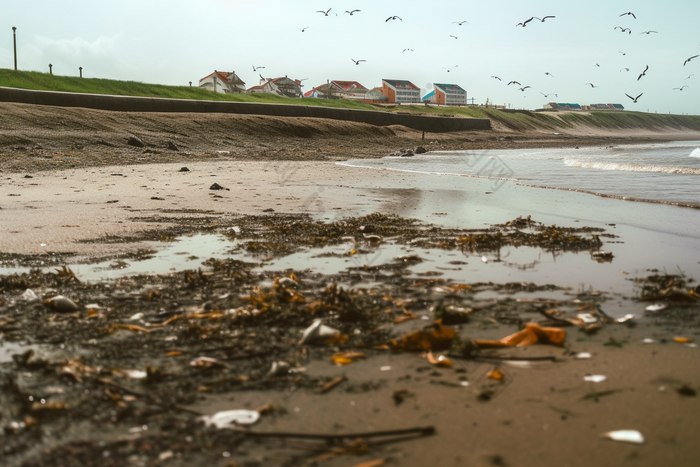 污染海滩保护环境垃圾摄影图1