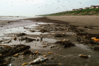 污染海滩保护环境垃圾摄影图14
