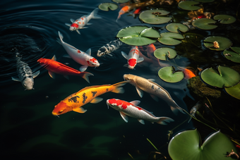 锦鲤鱼清澈的湖水动物池塘观赏摄影图19