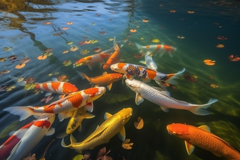 锦鲤鱼清澈的湖水动物池塘观赏摄影图15