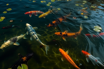 锦鲤鱼清澈的湖水动物池塘观赏摄影图7