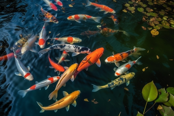 锦鲤鱼清澈的湖水动物池塘观赏摄影图5