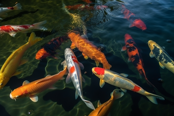 锦鲤鱼清澈的湖水动物池塘观赏摄影图8