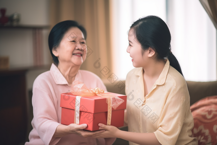 母亲节礼物女儿母亲孝心感恩温馨图片-包图网